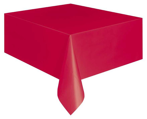 Ruby Red Plastic Tablecover | Red Party Supplies