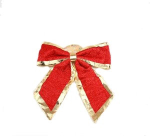 Red and Gold Christmas Bow