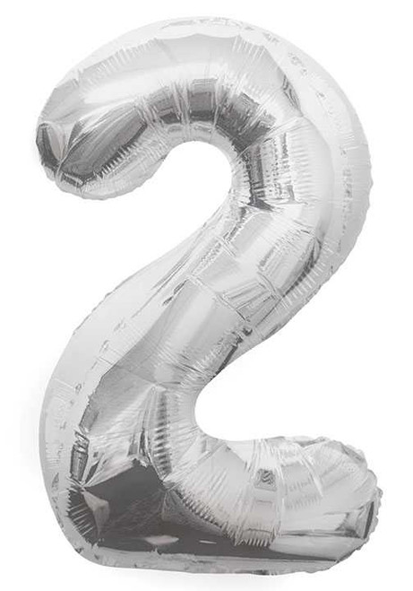 Silver Number 2 Balloon