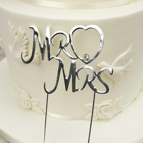 Silver Mr & Mrs Topper