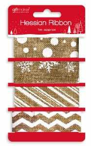 4 Pack Of Hessian Ribbon