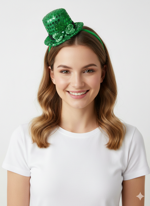 St Patrick Sequin Hat Headband