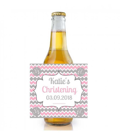 Personalised Christening Girl Bottle Labels (6 Pack)