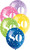 80th Birthday Helium Balloons Assorted colours