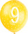Yellow Number 9 Latex Balloons