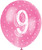 Pink Number 9 Latex Balloons