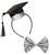 Mini Graduate Set | Graduation Hat And Silver Bow Tie