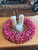 Indoor Pink Flower Bud Wreath On Table