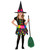 Kids Colourful Witch Costume with Broom