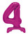 Number 4 Standing Hot Pink Balloon