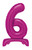 Number 6 Standing Hot Pink Balloon.