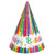 Rainbow Ribbons Happy Birthday Party Hats (8 Pack)