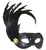 Black Feather Eyemask | Feathered Black Eyemask | Black Masquerade Feather Mask