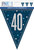 Blue Glitz 40th Birthday Bunting