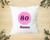 Personalised Pink Dots Age 80 Cushion
