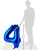 Blue Number 4 Shaped Large Foil Balloon Size Guide (86cm)