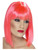 Glam Neon Pink Wig - Neon Pink Short - Blunt with Fringe | Ladies Fancy Dress Wig | Ladies Halloween Wigs