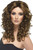 Glamour Brown Long Curly Wig | Ladies Fancy Dress Wigs | Ladies Halloween Wigs