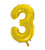 Gold Number 3 Balloon