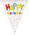 Vibrant Happy Balloon Birthday Flag Banner - 12 Foot Long
