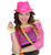 Neon Pink Fedora Hat | 80's Fancy Dress Costumes Hat | 80's Costume Accessories