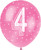 Pink Number 4 Latex Happy Birthday Balloons (30cm) Pack of 5