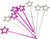 Silver & Pink Mini Plastic Star Wands (24cm) 8 Count - Perfect for Magical Celebrations