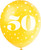 Yellow Age 50 Latex Birthday Balloons - Pack of 5