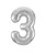 Silver Number 3 Balloon