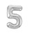 Silver Number 5 Balloon