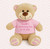 Personalised Embroidery Small Christening Girl Teddy with Pink T-Shirt