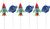 Blast Off with Outer Space Pick Birthday Candles - 6 Per Pack