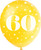 Yellow Number 60 Latex Balloons (30cm) Pack of