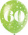 Green Number 60 Latex Balloons (30cm) Pack of