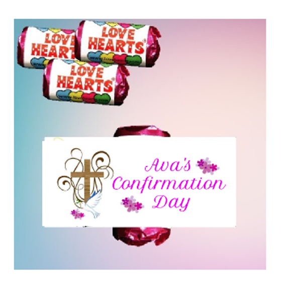 Personalised Confirmation Girl Lovehearts (9 Pack)