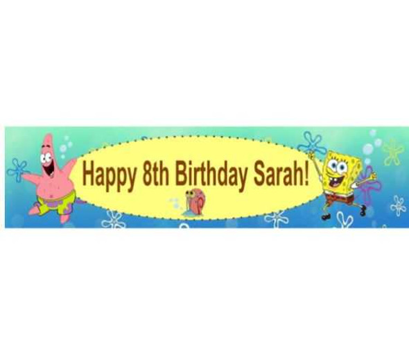 Personalised Yellow Sponge Banner