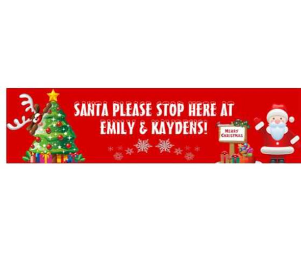 Personalised Santa Stop Here Banner