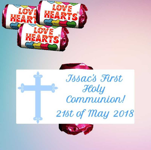 Personalised Communion Boy Lovehearts (9 Pack)