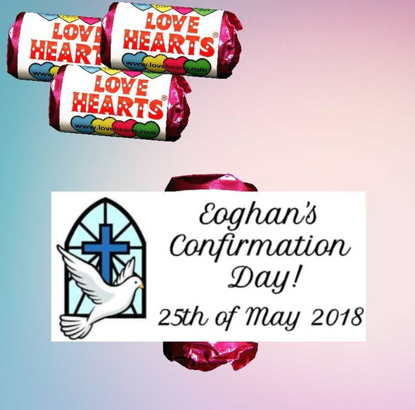 Personalised Confirmation Boy Lovehearts (9 Pack)