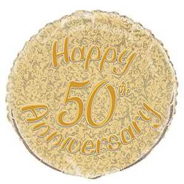 50th Gold Anniversary Foil Balloon