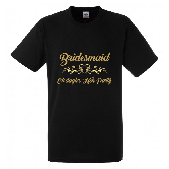 Personalised Hearts Bridesmaid T-Shirt