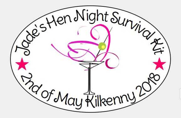 Personalised Hen Night Survival Label (8 Pack)