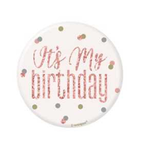 Rose Gold Birthday Badge