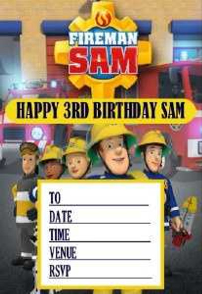 Personalised Fireman Party Invites