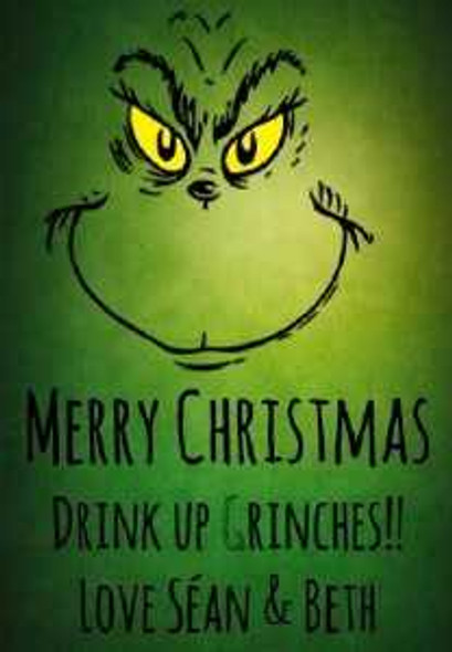 Personalised Grinch Wine Labels (4 Pack)