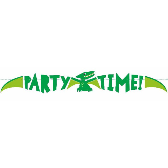 Dinosaur Party Time Banner