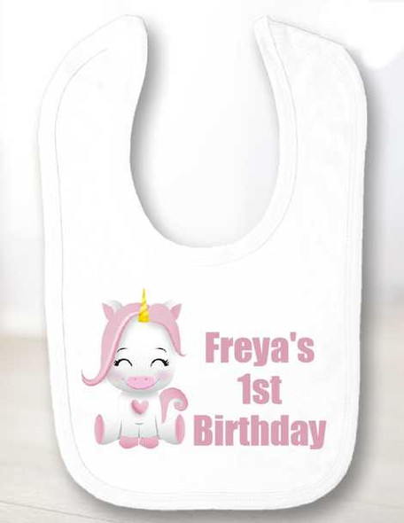 Personalised Unicorn Baby Bib