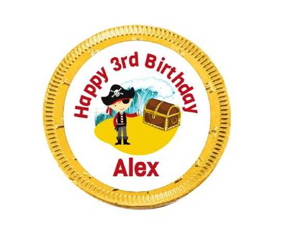Personalised Pirate Ahoy Chocolate Coins (15 Pack)