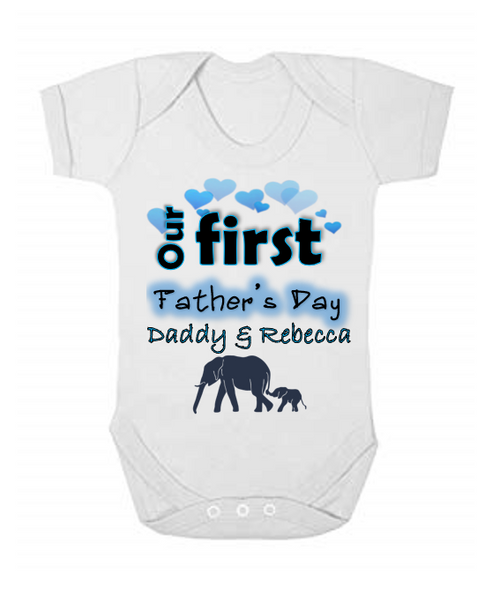 Personalised Our First Father's Day Baby Vest