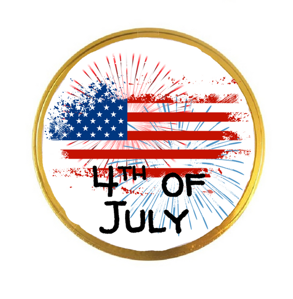 Personalised 4th of July Chocolate Coins (15 Pack)